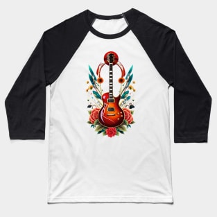 Electric guitar tattoo style 4 Baseball T-Shirt